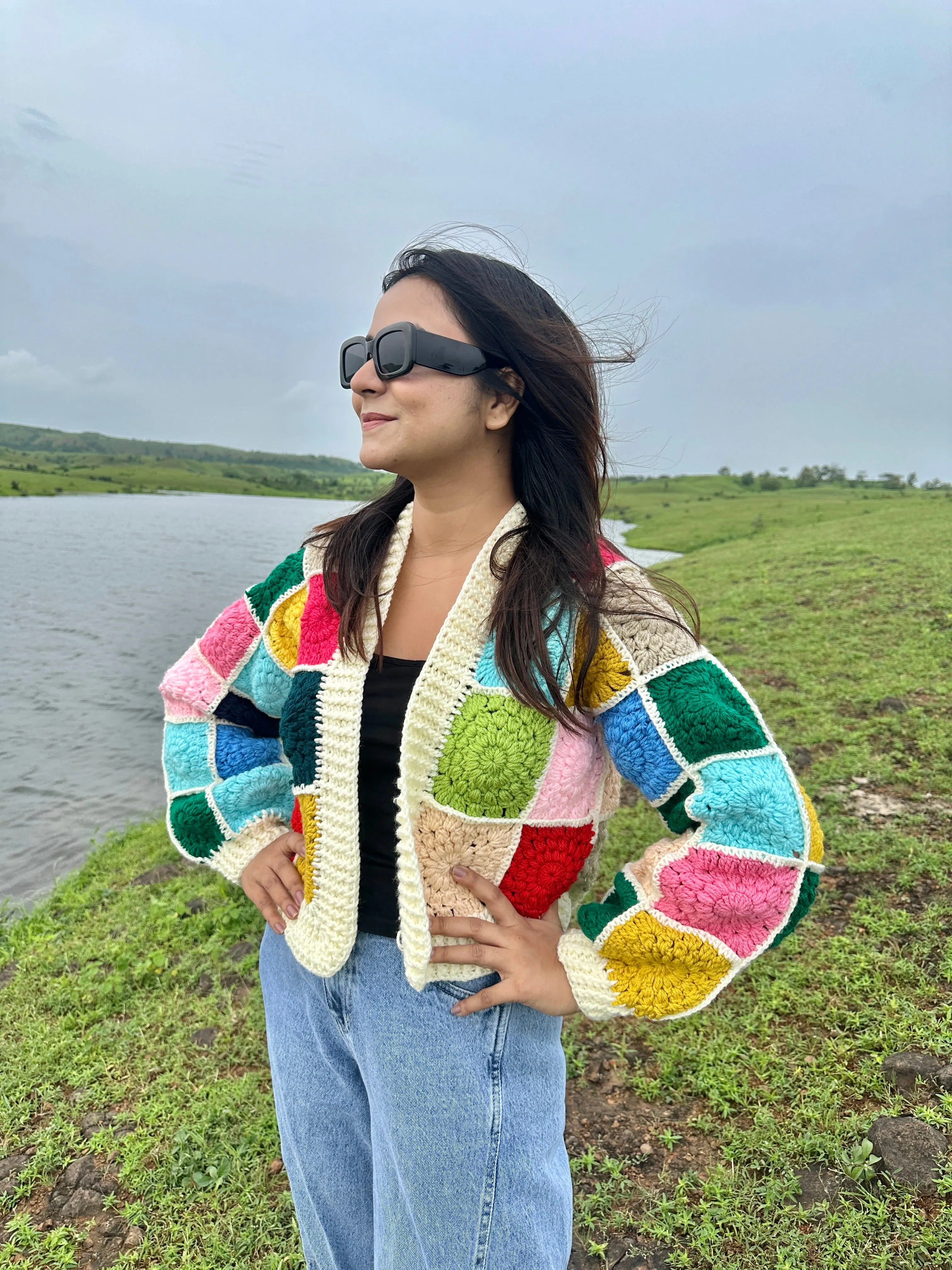 Multicoloured Patch Cardigan