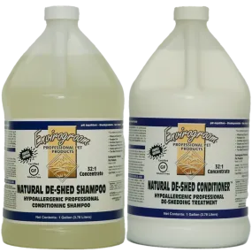 Natural De-shed Shampoo and Conditioner Gallon Bundle by Envirogroom