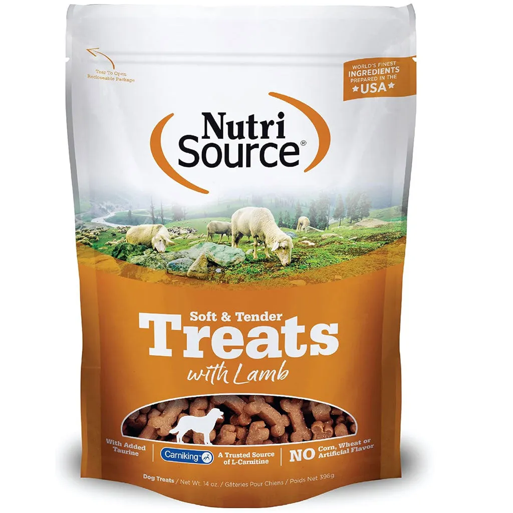 NutriSource Soft Tender Dog Treats with Lamb, 14-oz