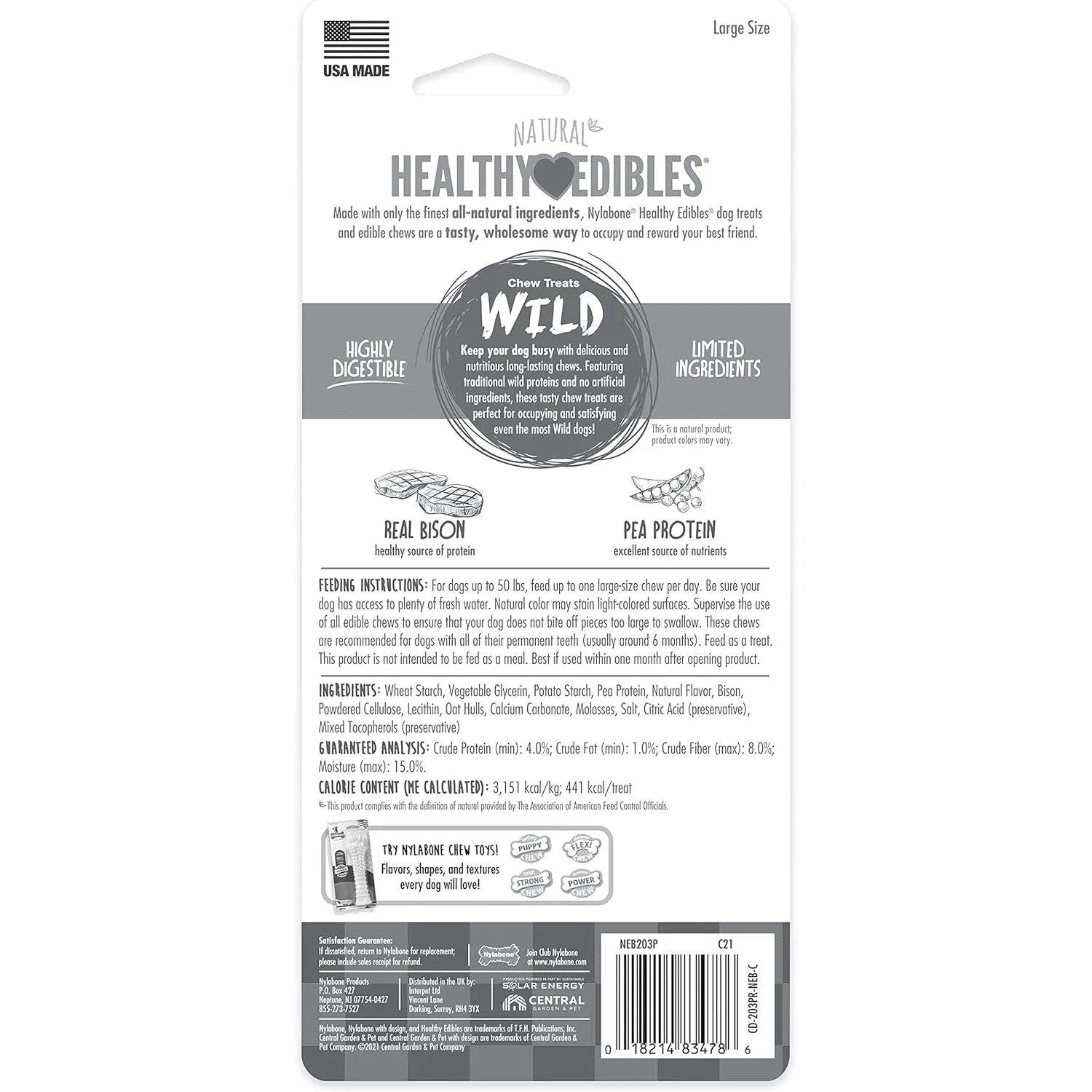 Nylabone Healthy Edibles WILD Bison Chew