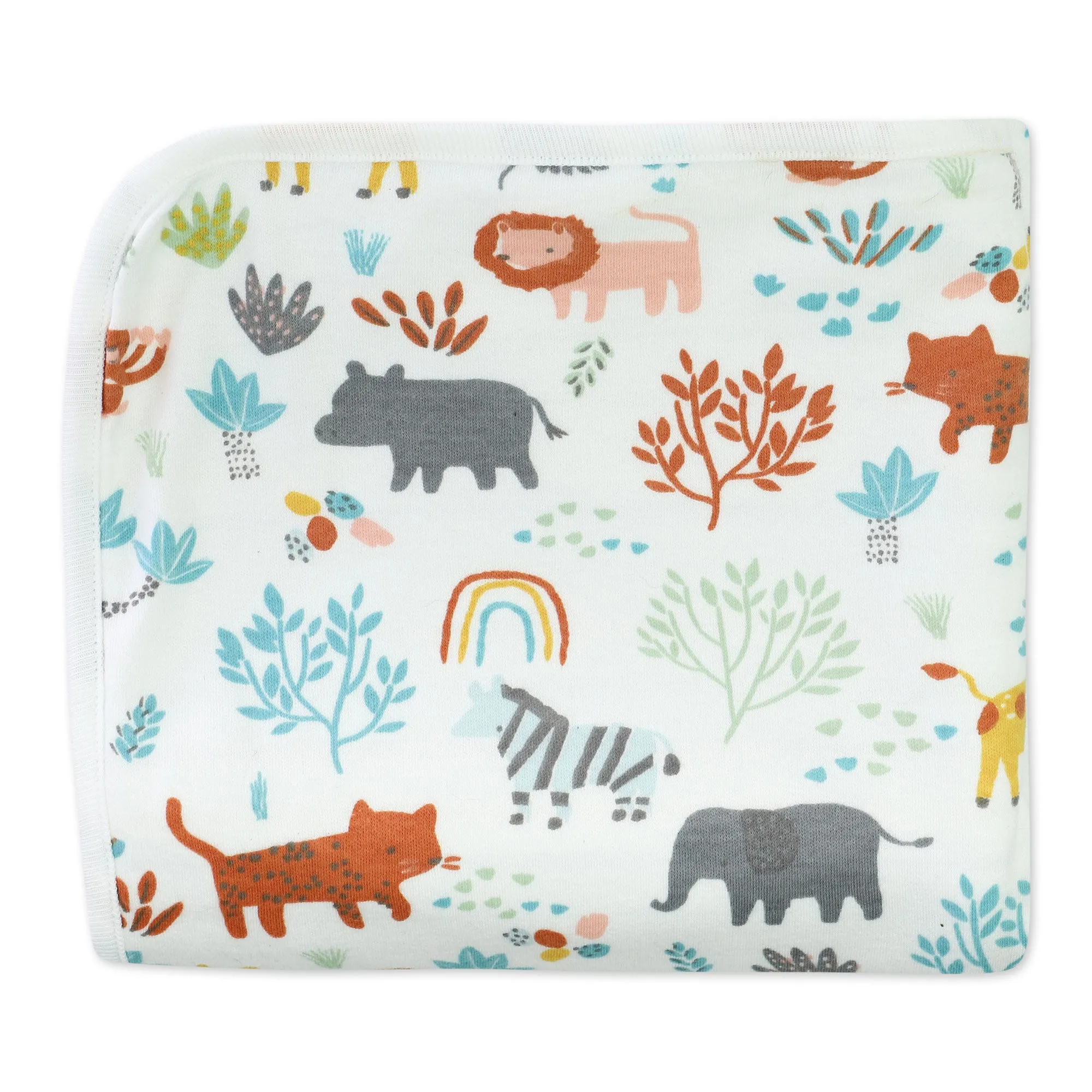 Organic Cotton Receiving Blanket in Safari Pals Print