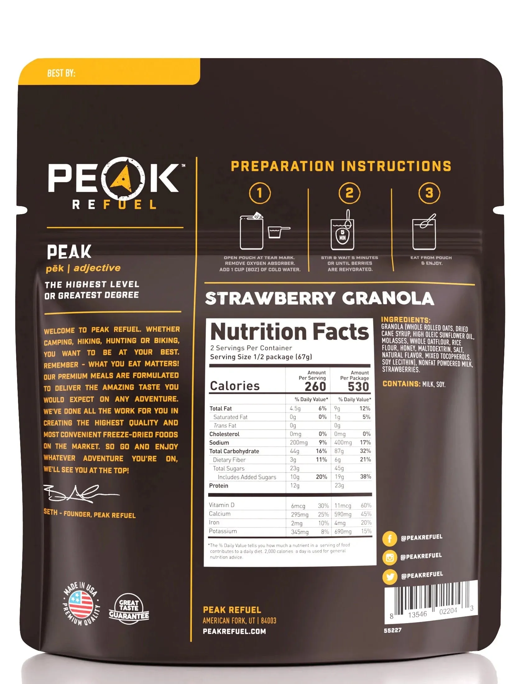 Peak Refuel Strawberry Granola