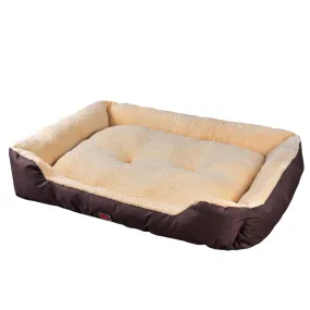 Pet Bed Mattress Dog Cat Pad Mat Cushion Soft Winter Warm Large Brown