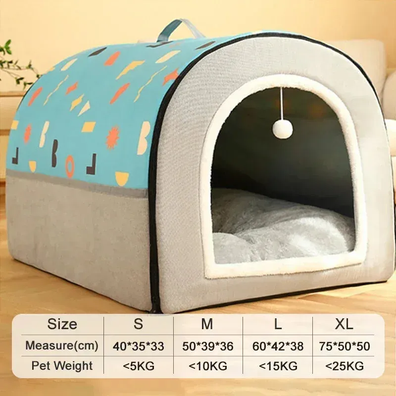 Pet Dog Bed Cozy Cat Mat With Bunny Ear  - Removable Washable Pet House, Warm Winter Deep Sleep Tent, Suitable for Small, Medium, Large Pets