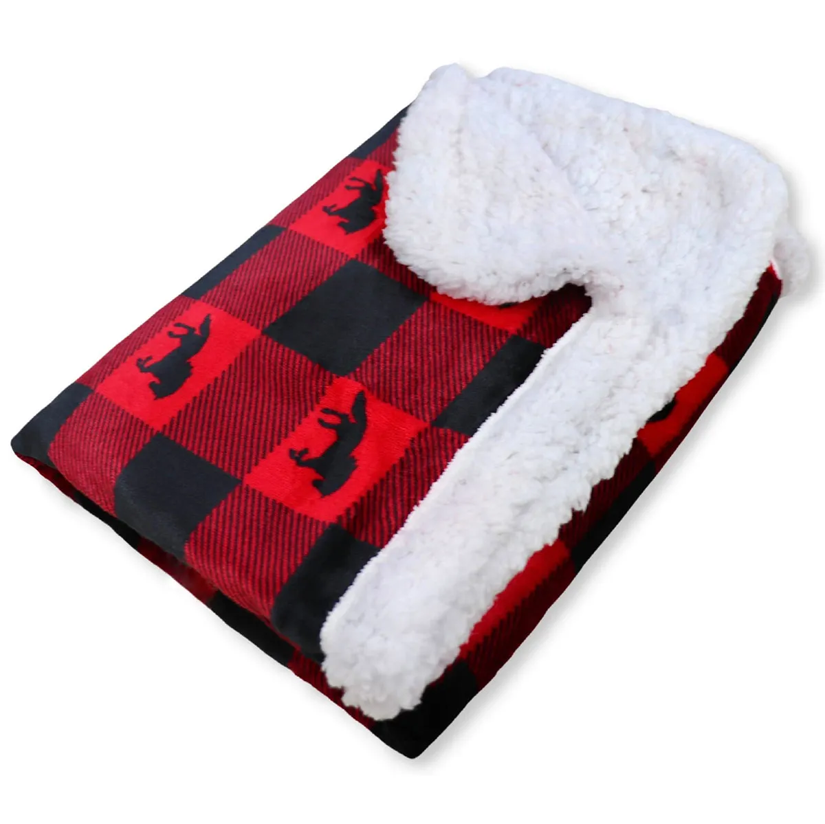 Plaid Plush Fleece Sherpa Baby Blanket