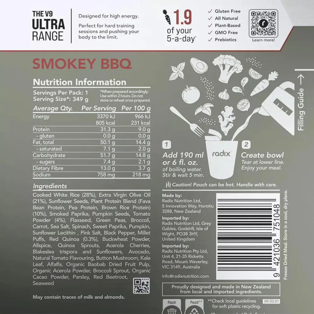 Radix Nutrition - Ultra Meals v9.0 - Smokey Barbecue (800Kcal)