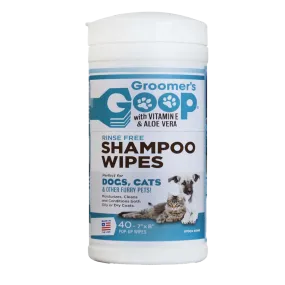 Rinse Free 40 CT Shampoo Wipes by Groomer's Goop