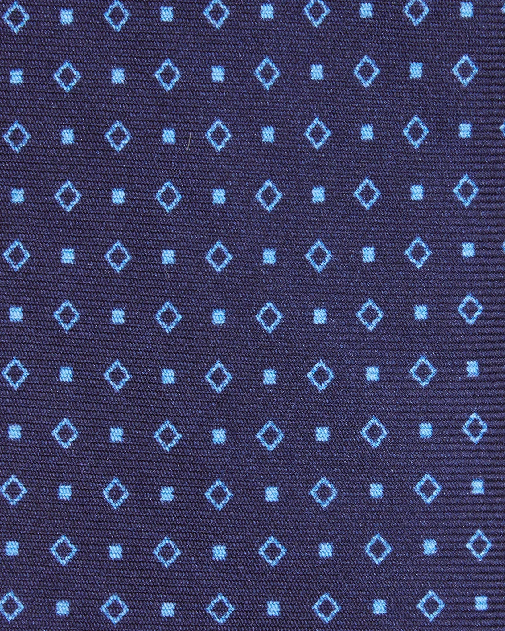 Silk Print Tie in Navy/Sky Shapes