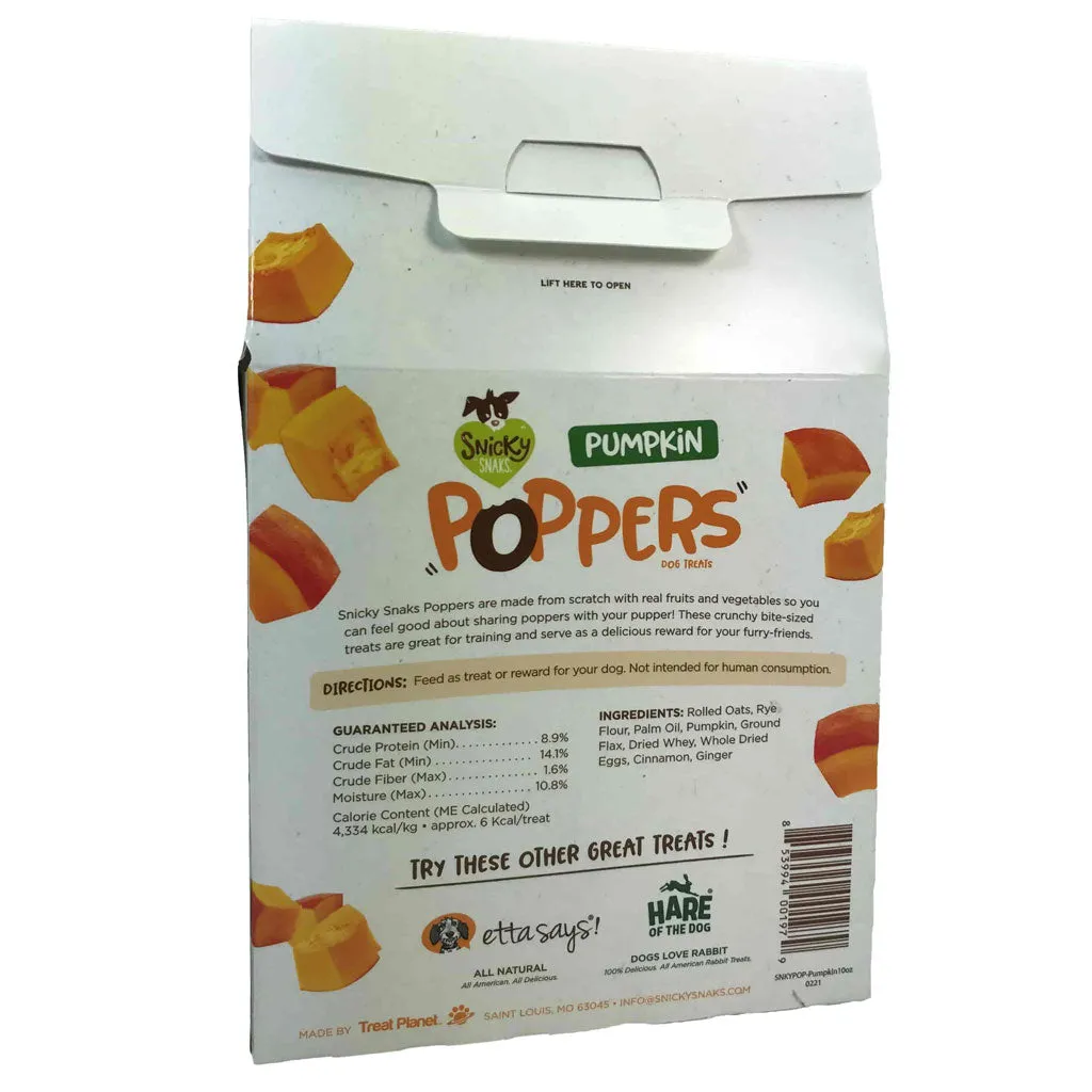 Snicky Snaks Poppers Dog Treats Pumpkin Flavored, 10-oz