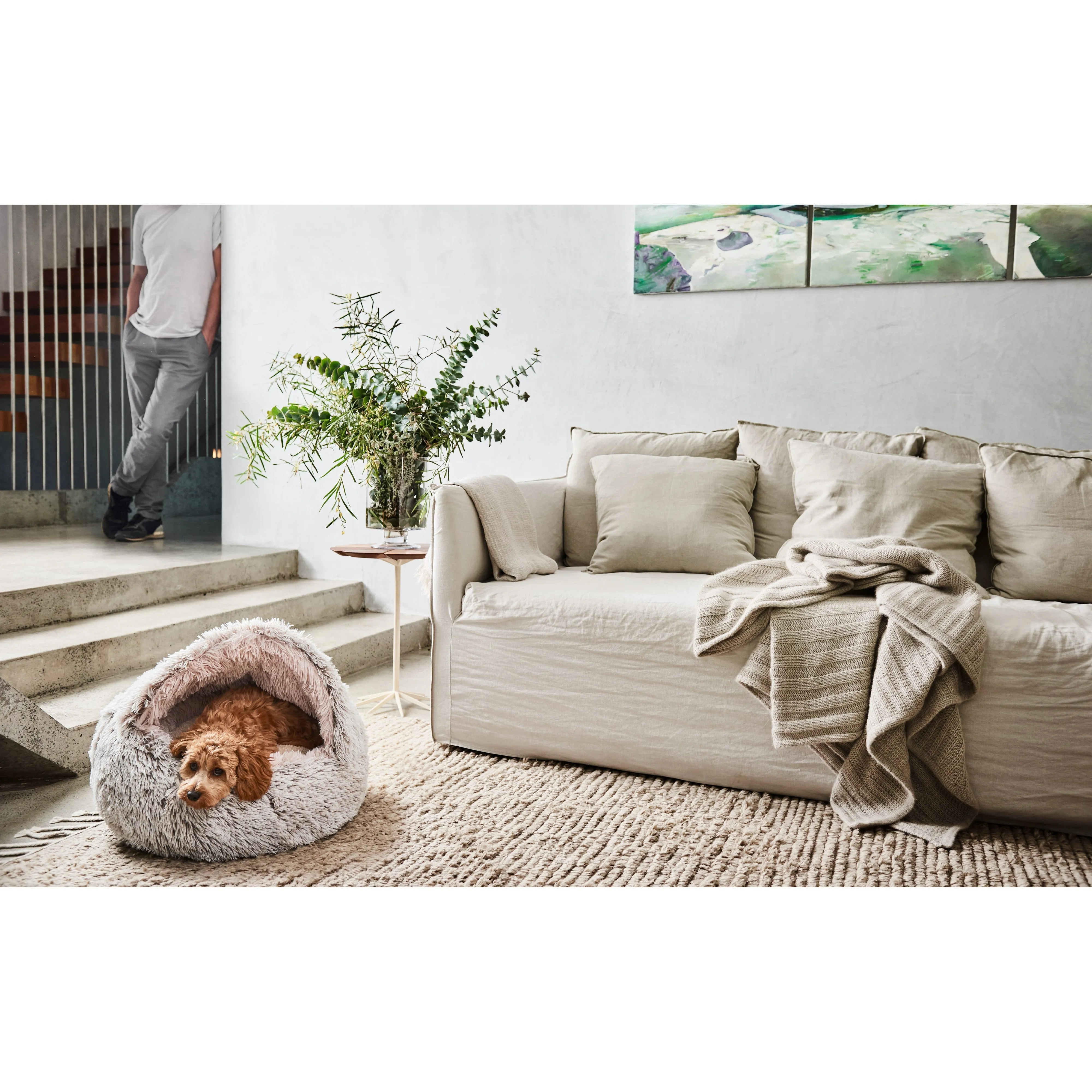 Snooza Hooded Cuddler Soothing and Calming Mink Dog Bed Medium^^^