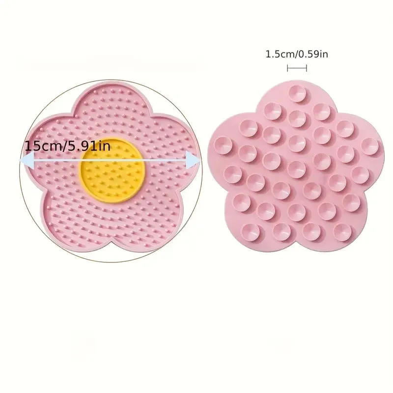 Sunflower Silicone Lick Mat for Cats - Anxiety Relief Feeding Pad with Suction Cups