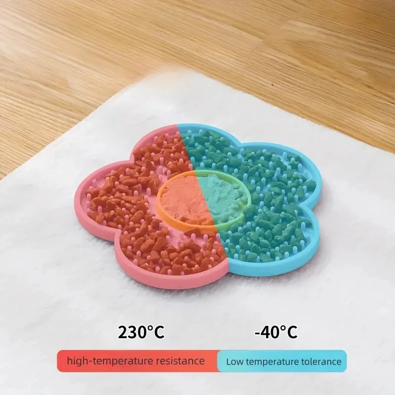 Sunflower Silicone Lick Mat for Cats - Anxiety Relief Feeding Pad with Suction Cups