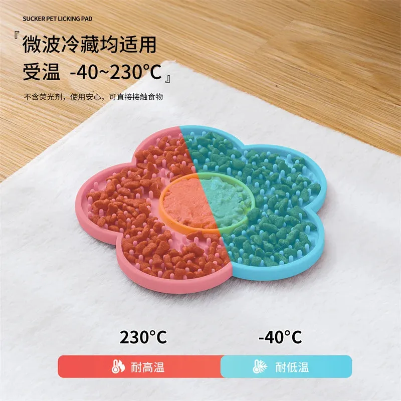 Sunflower Silicone Lick Mat for Cats - Anxiety Relief Feeding Pad with Suction Cups