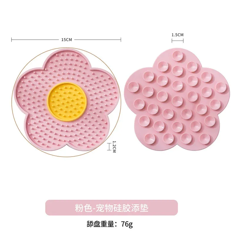 Sunflower Silicone Lick Mat for Cats - Anxiety Relief Feeding Pad with Suction Cups