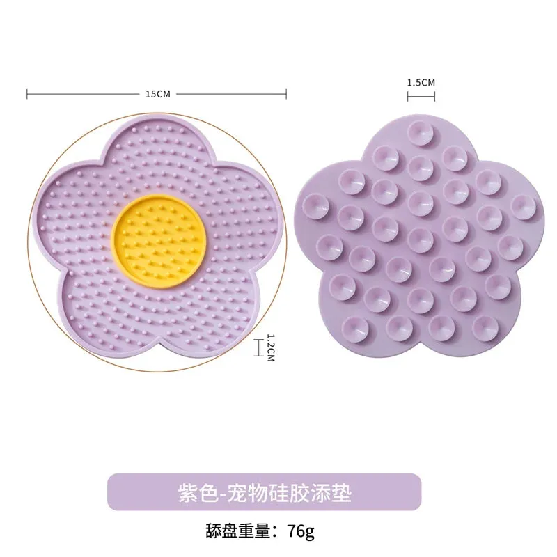 Sunflower Silicone Lick Mat for Cats - Anxiety Relief Feeding Pad with Suction Cups