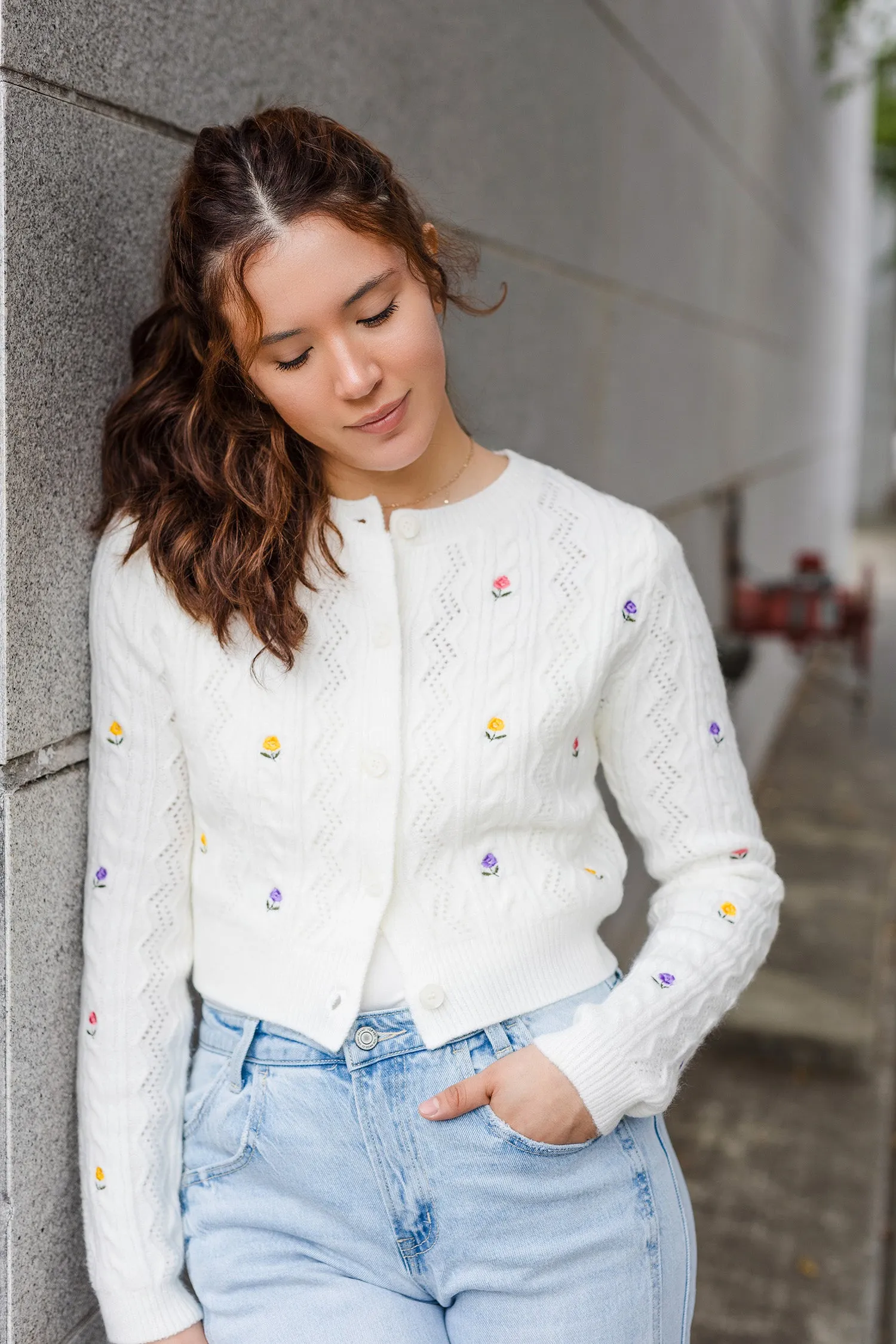 The Flower Patch Button Front Cardigan Sweater