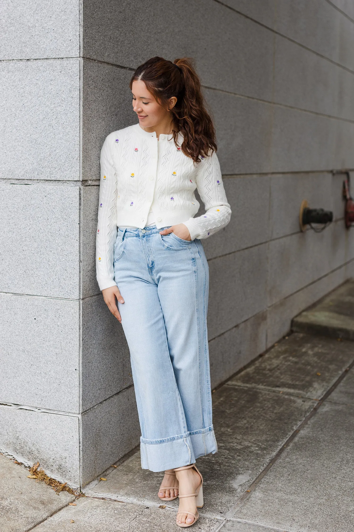 The Flower Patch Button Front Cardigan Sweater