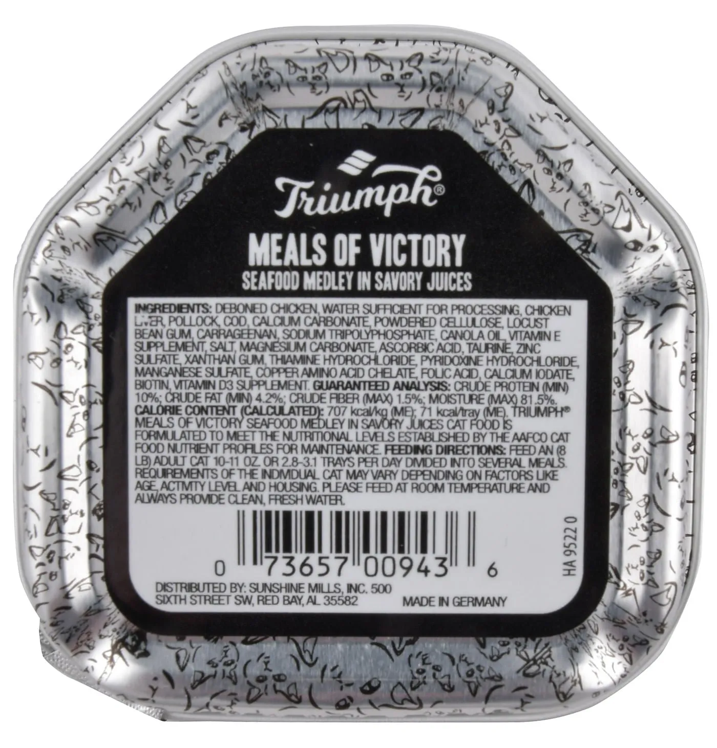 Triumph Meals of Victory Seafood Medley in Savory Juices Cat Food