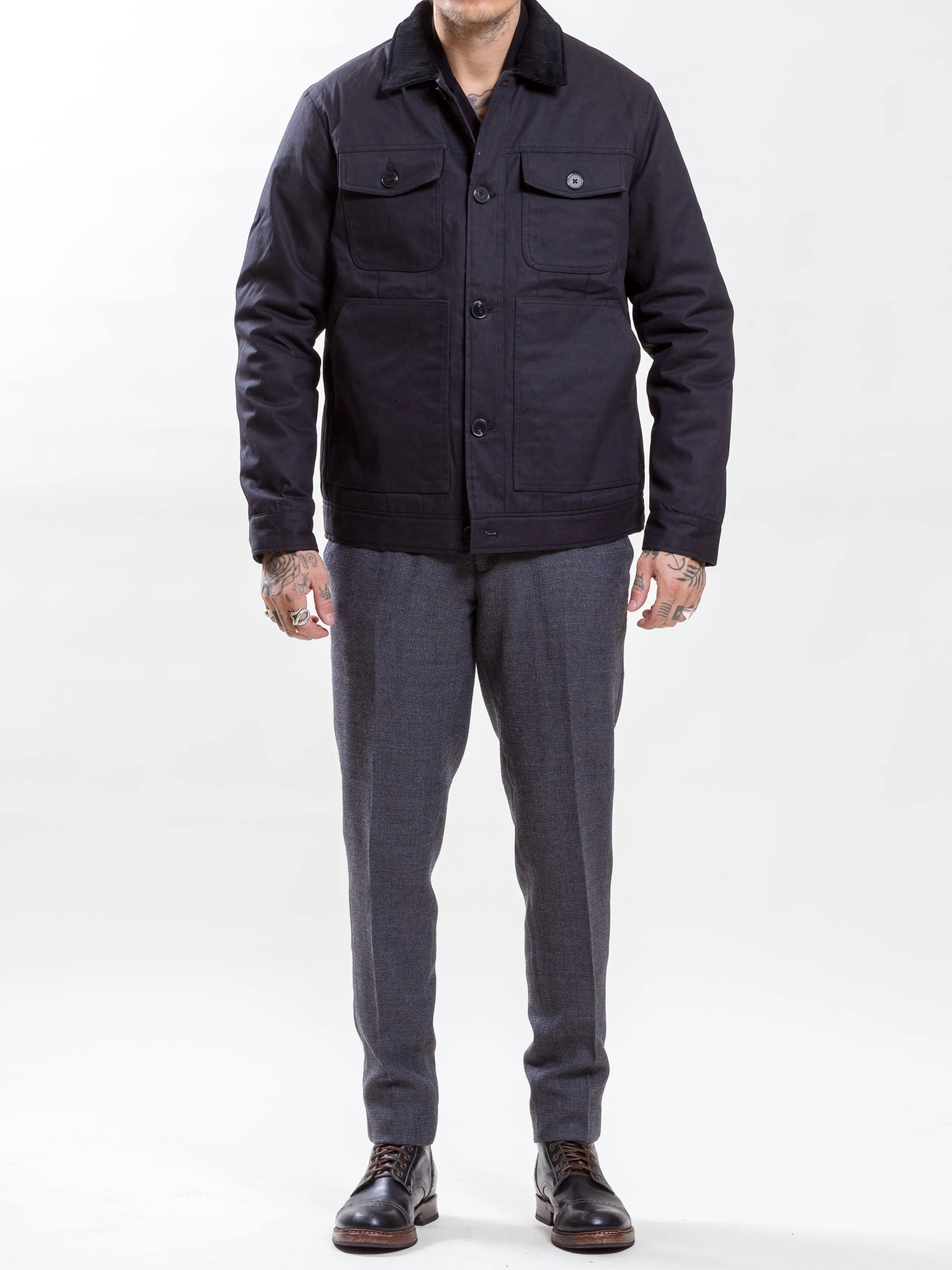 Uncle Bright, James Coated Twill, Black