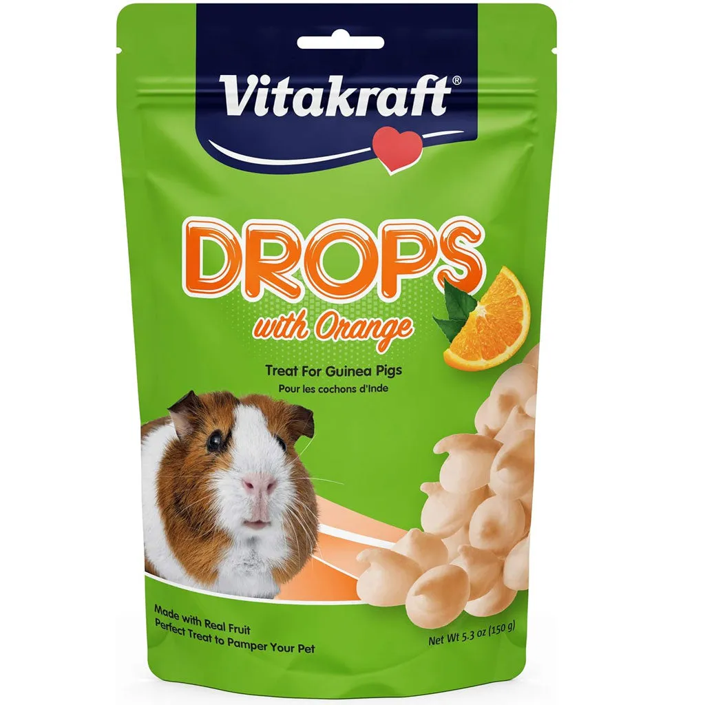 Vitakraft Drops with Orange Treats for Guinea Pigs, 5.3-oz