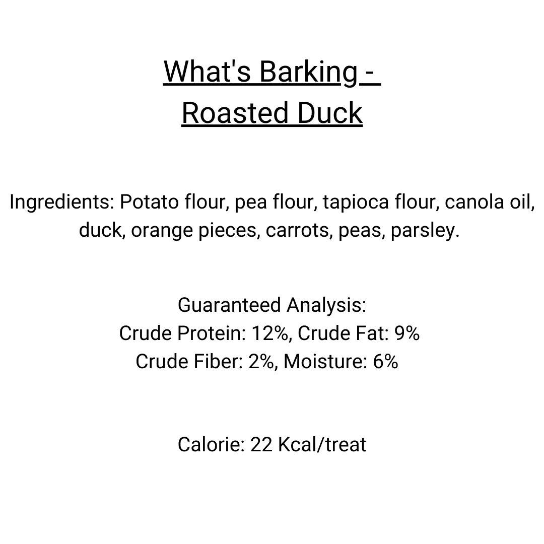 What's Barking - Roasted Duck with Orange & Carrot Crunchy Dog Treats