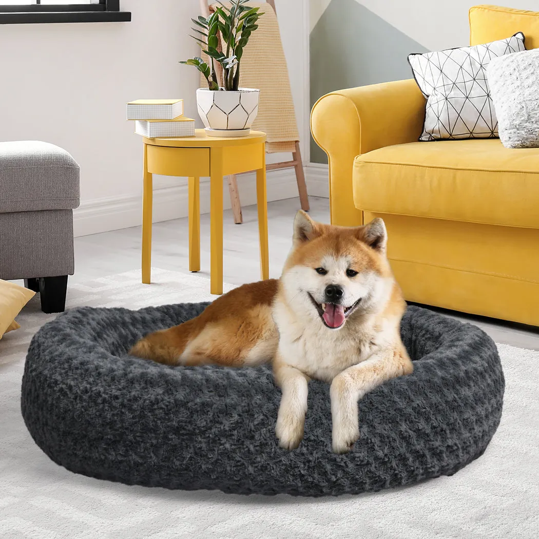 XLarge Dog Beds Calming Warm Soft Plush - Dark Grey